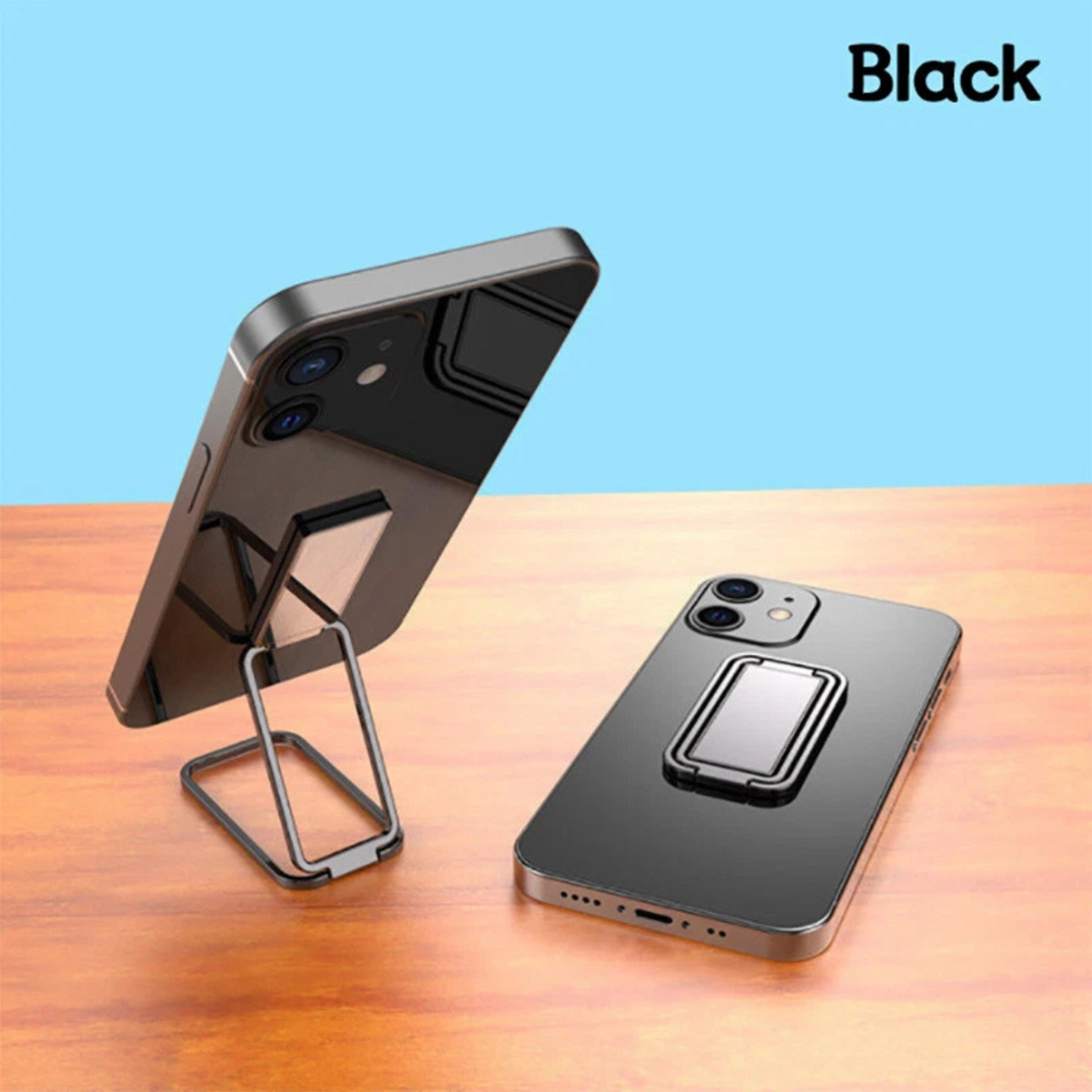 Bracket Desktop Stand Metal Mobile Phone Holder Portable Multifunctional Black