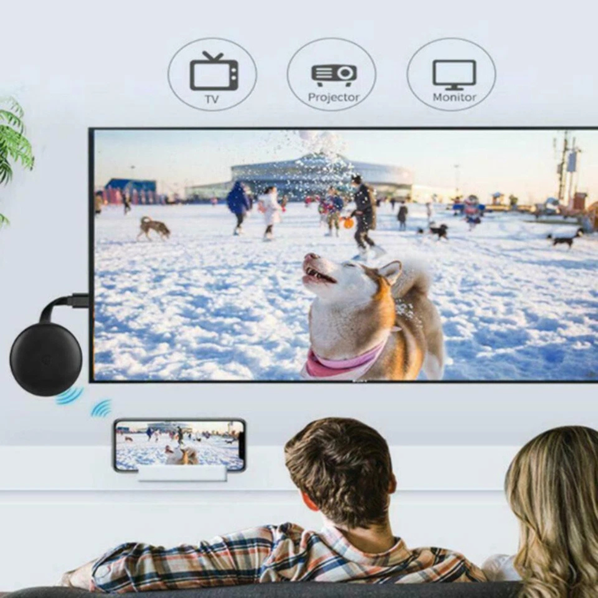 Wireless 4K HDMI Display Dongle 2.4GHz 5GHz TV Projector Screen Mirroring