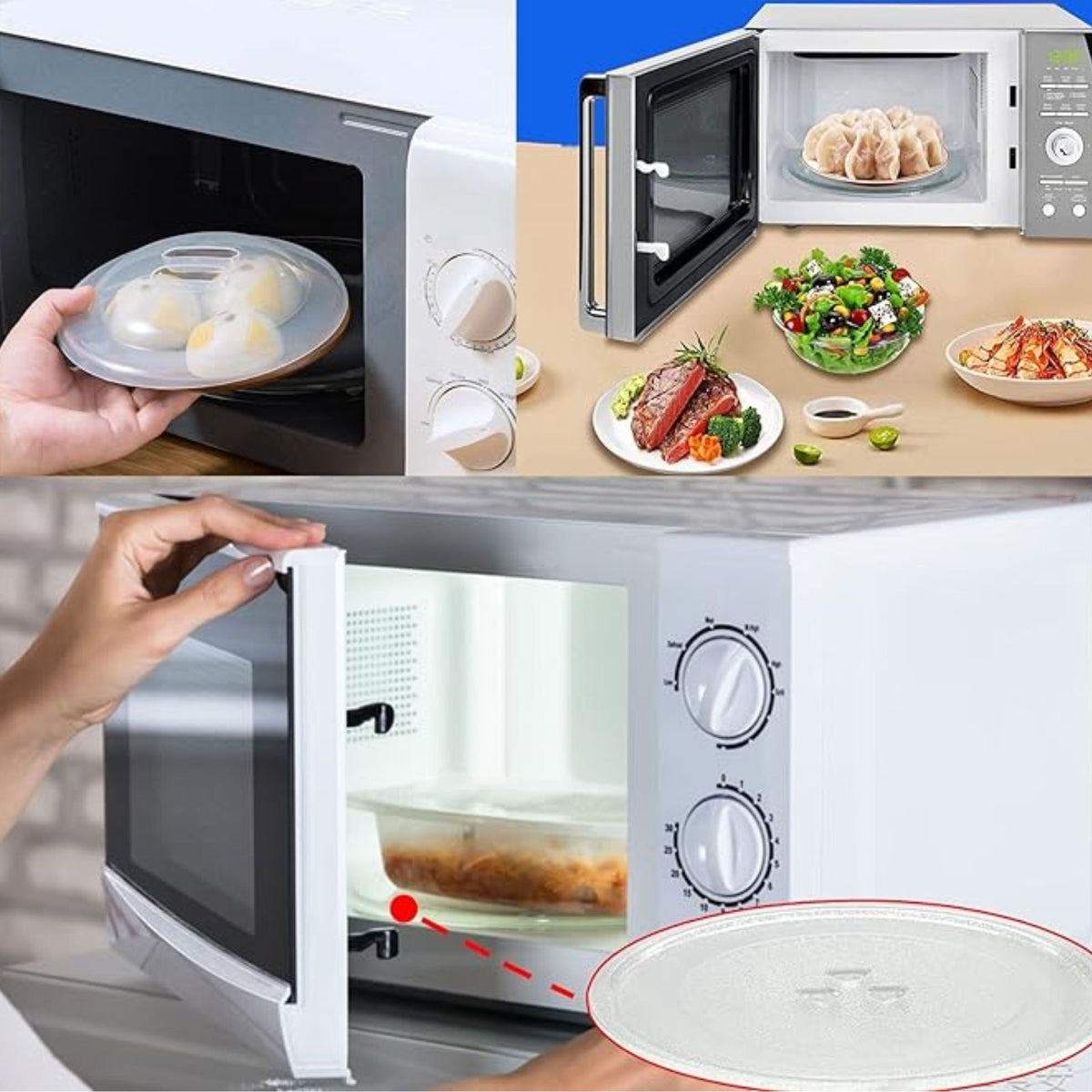 270mm Dia Turntable Glass Food Tray Platter Microwave Oven PLate
