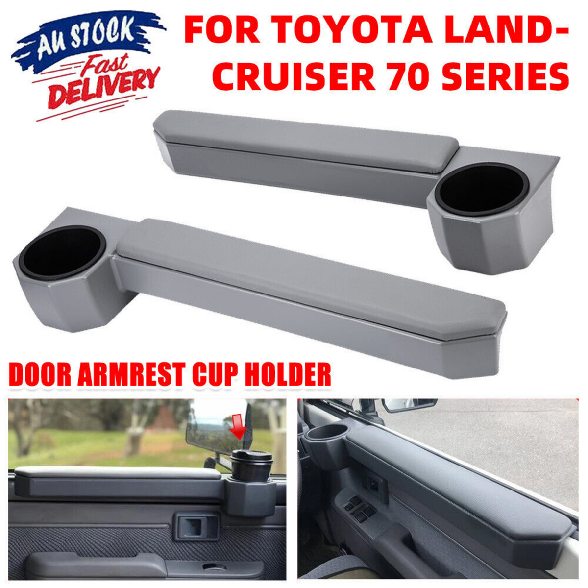 RH & LH Door Armrest Cup Holder For Land Cruiser Series LC70 76 79 Hj75 Hzj79