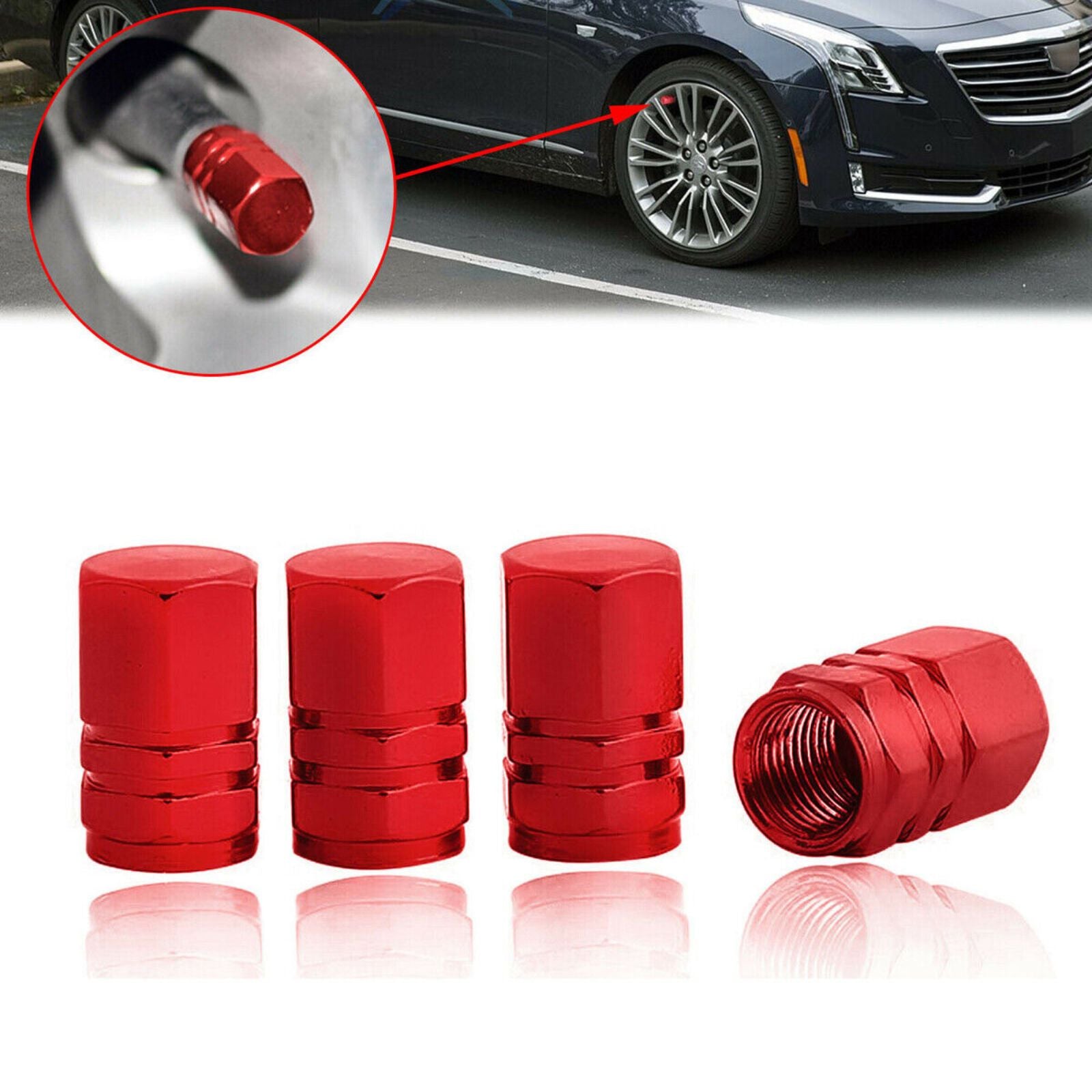 Tire Truck Cover Motorbike Dust Bike Screw 4pcs Red Tyre Valve Caps Stem Wheel