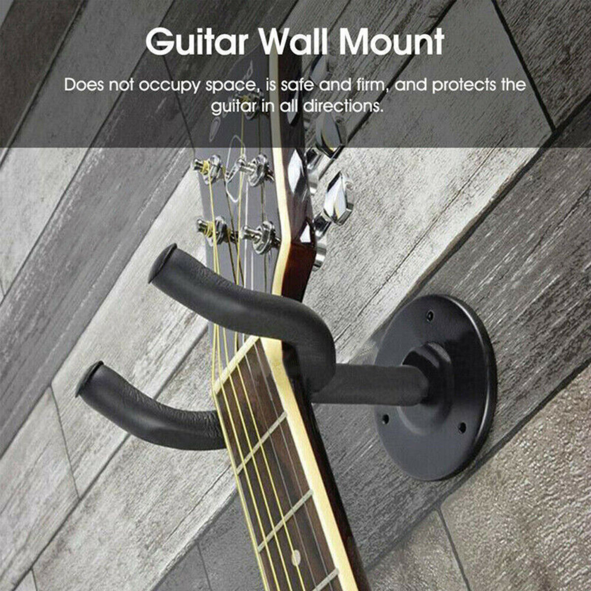 Wall Mount Guitar Holder Hook Rack 2pcs Guitar Hanger Padded Bracket Display
