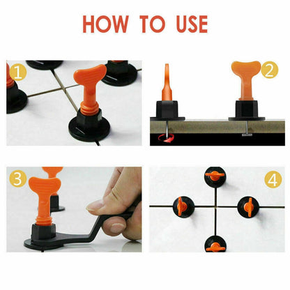 100pcs Floor Tiling Tool Tile Leveling System Clips Wall Wrench Levelling Spacer