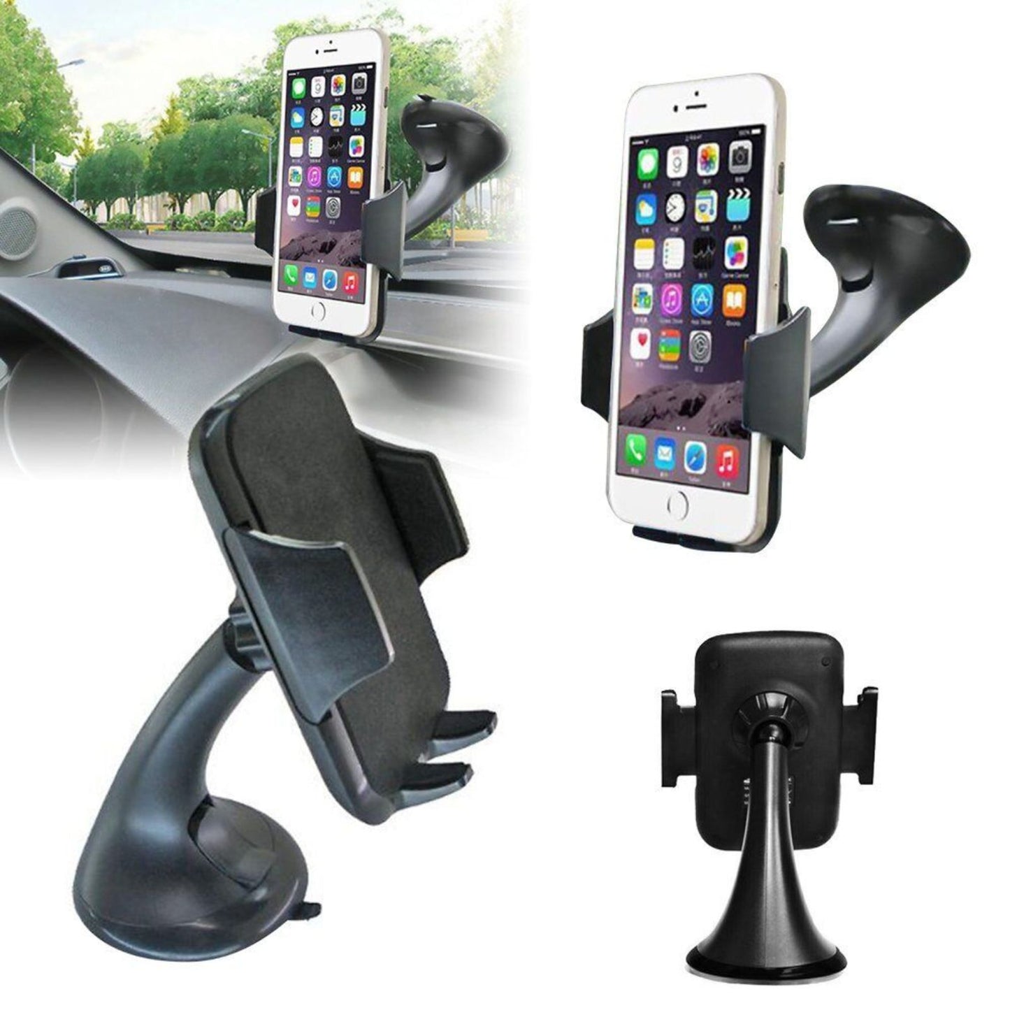 Universal Car Windscreen Mount Mobile Phone Holder 360 In Dashboard Suction
