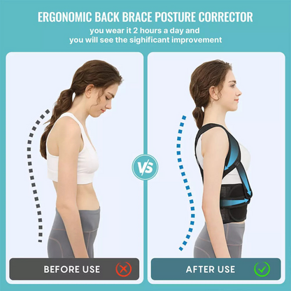 Shoulder Brace Belt for Women Men Adjustable Posture Low Back M