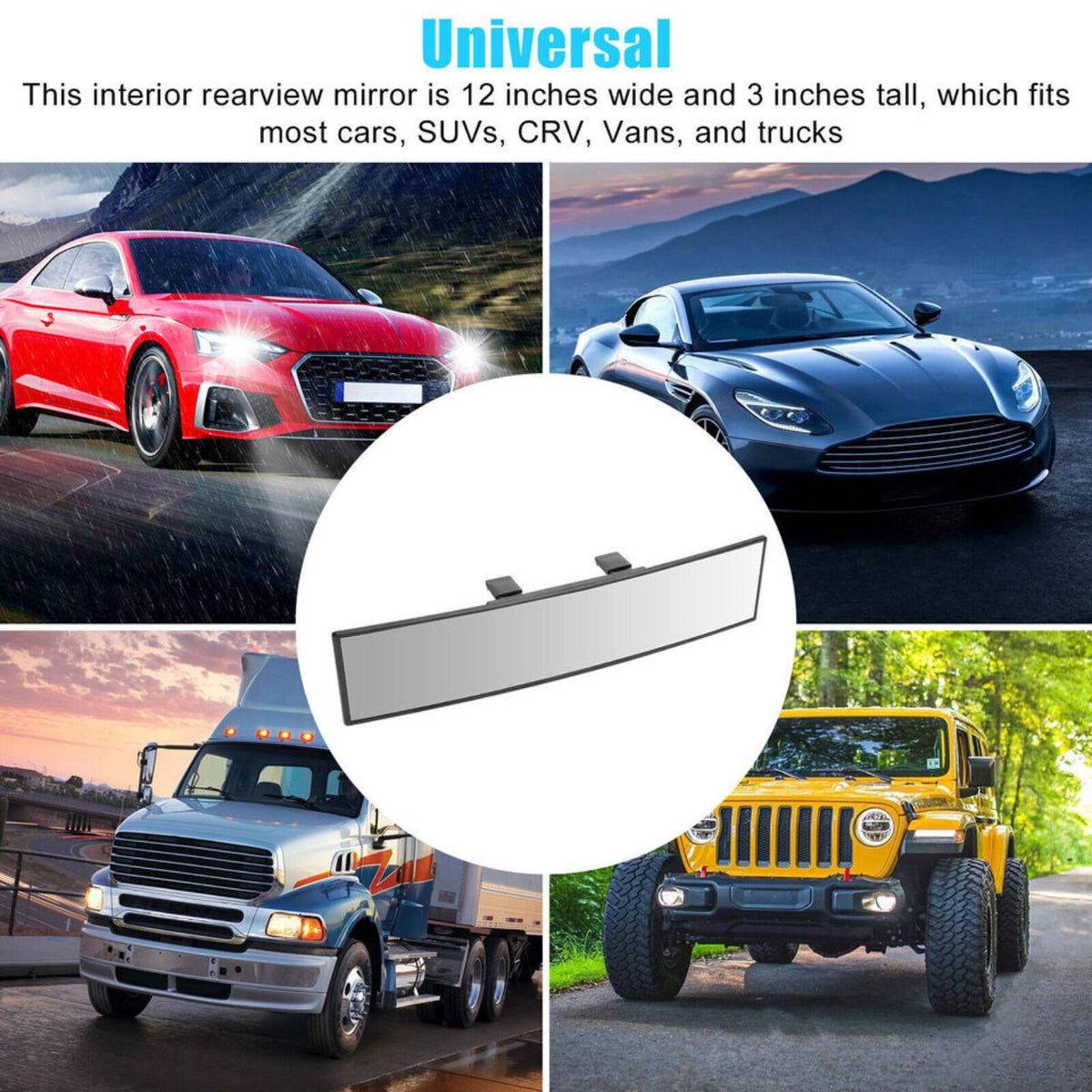 Wide Angle Panoramic Rear View Mirror Anti Glare Packing Rearview Car Interior