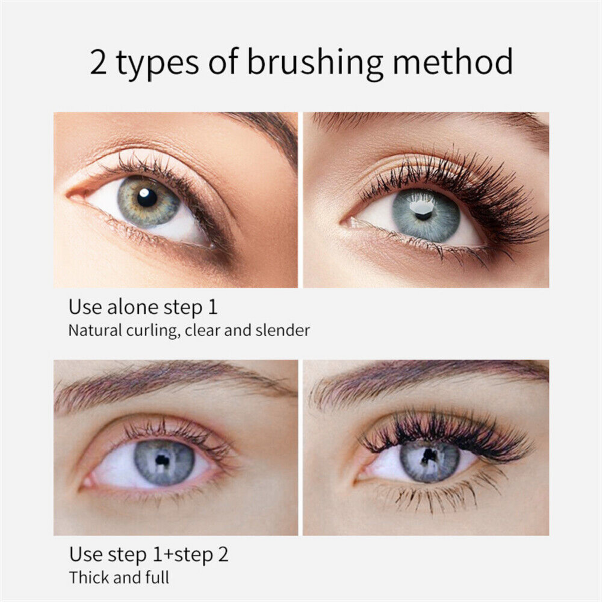 Mascara Makeup Cosmetic Silver Tube VIBELY 4D Thick Long Waterproof Silk Fiber