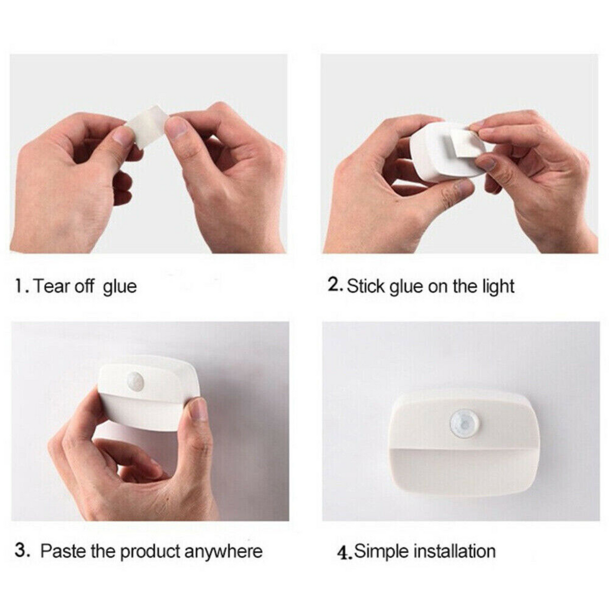 Cordless Night Light LED Motion Sensor PIR Light Closet Stair Battery Powered