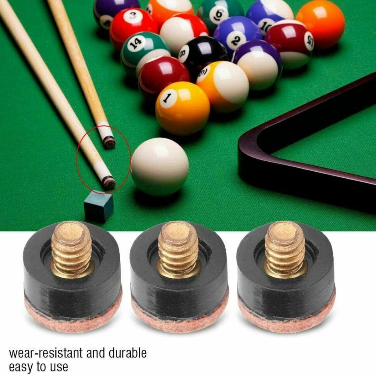 10x Pool Snooker Billiard Commercial Quality Soft Brown Cue Tips 10mm Screw Type