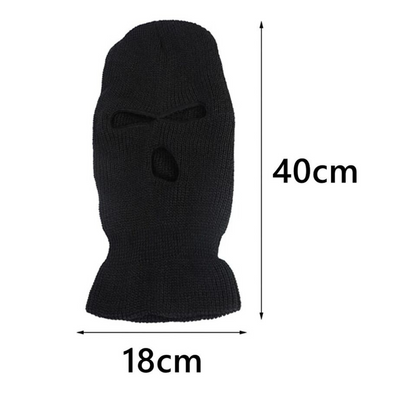 Warm Hat Hood Ski Mask Full Face Neck Winter 3 Holes Balaclava Windproof Black