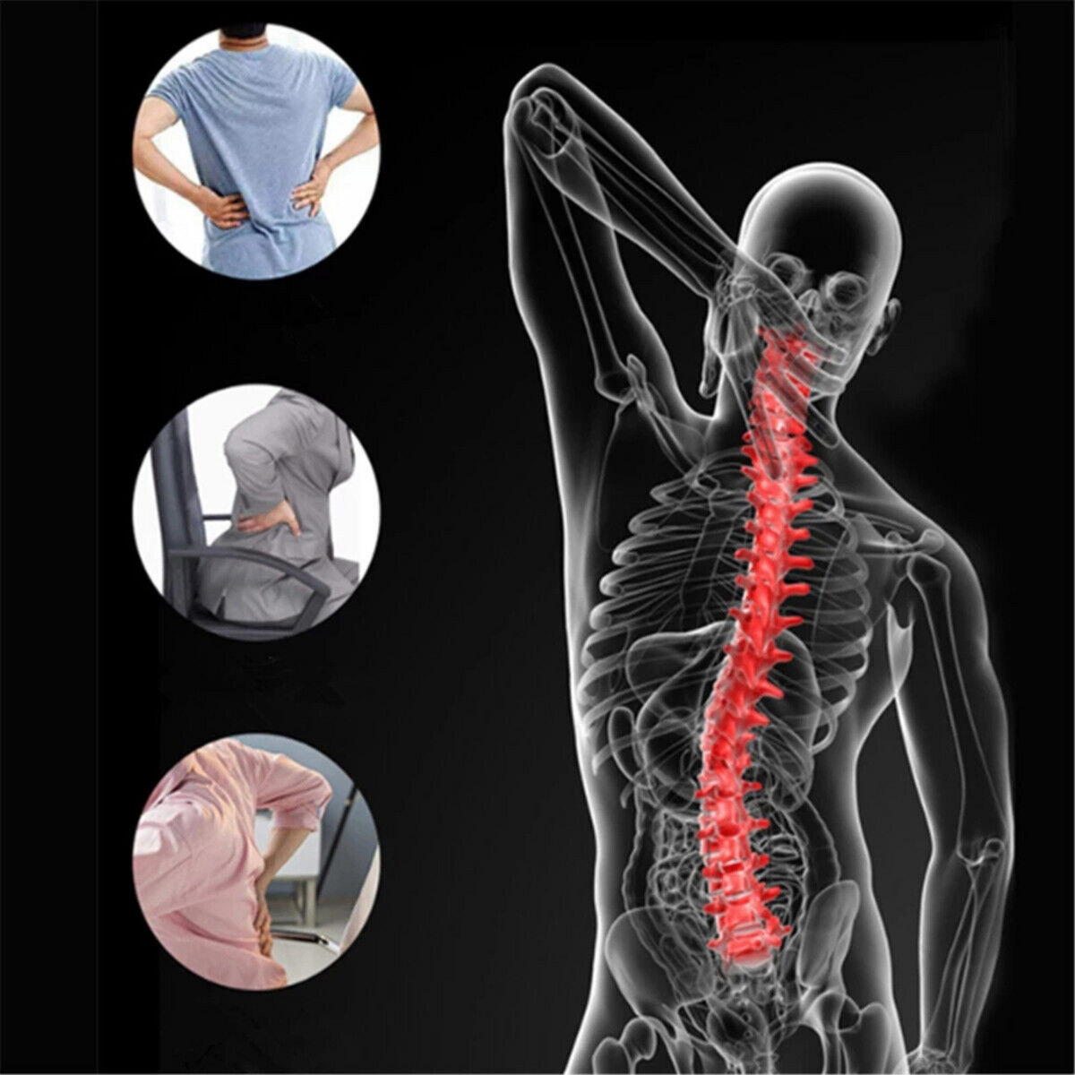 Lumbar Waist Spine Pain Relief Massager Back Stretcher Fitness Support Pickup