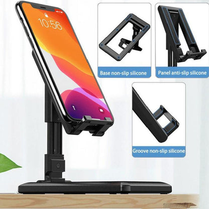 Mobile Phone Tablet Black Desk Stand Universal Foldable Adjustable Holder