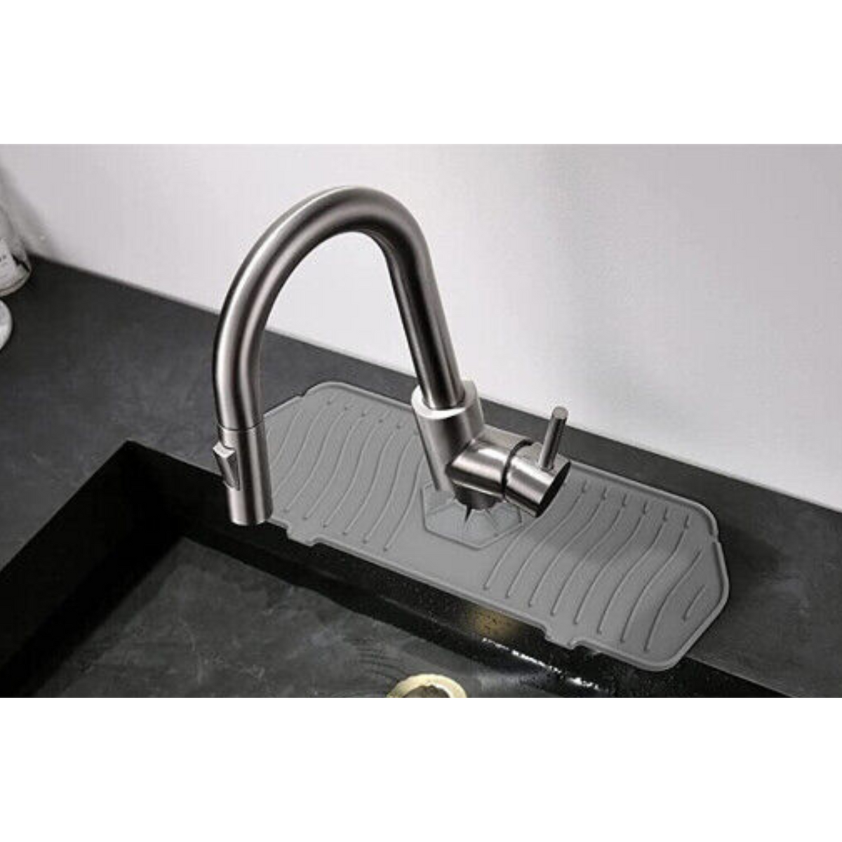 Grey Sink Draining Pad Silicone Faucet Mat For Kitchen Sink Splash Guard
