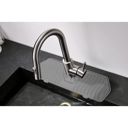 Grey Sink Draining Pad Silicone Faucet Mat For Kitchen Sink Splash Guard