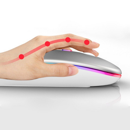 Bluetooth 5.1+ 2.4G Cordless Rechargeable Slim Wireless Mouse For Laptop PC