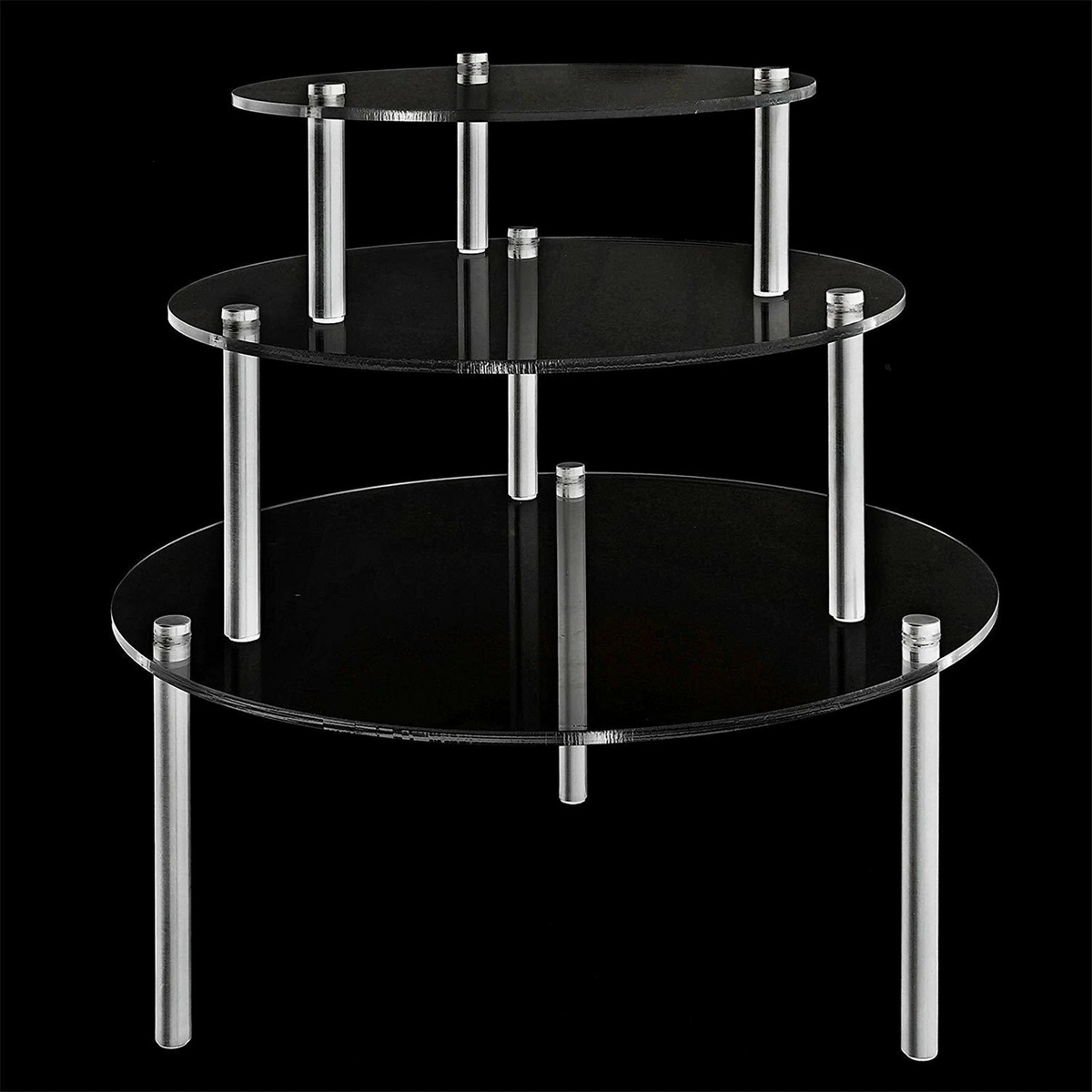 3Tier Round Cupcake Cake Stand Acrylic Clear Stylish Dessert Display