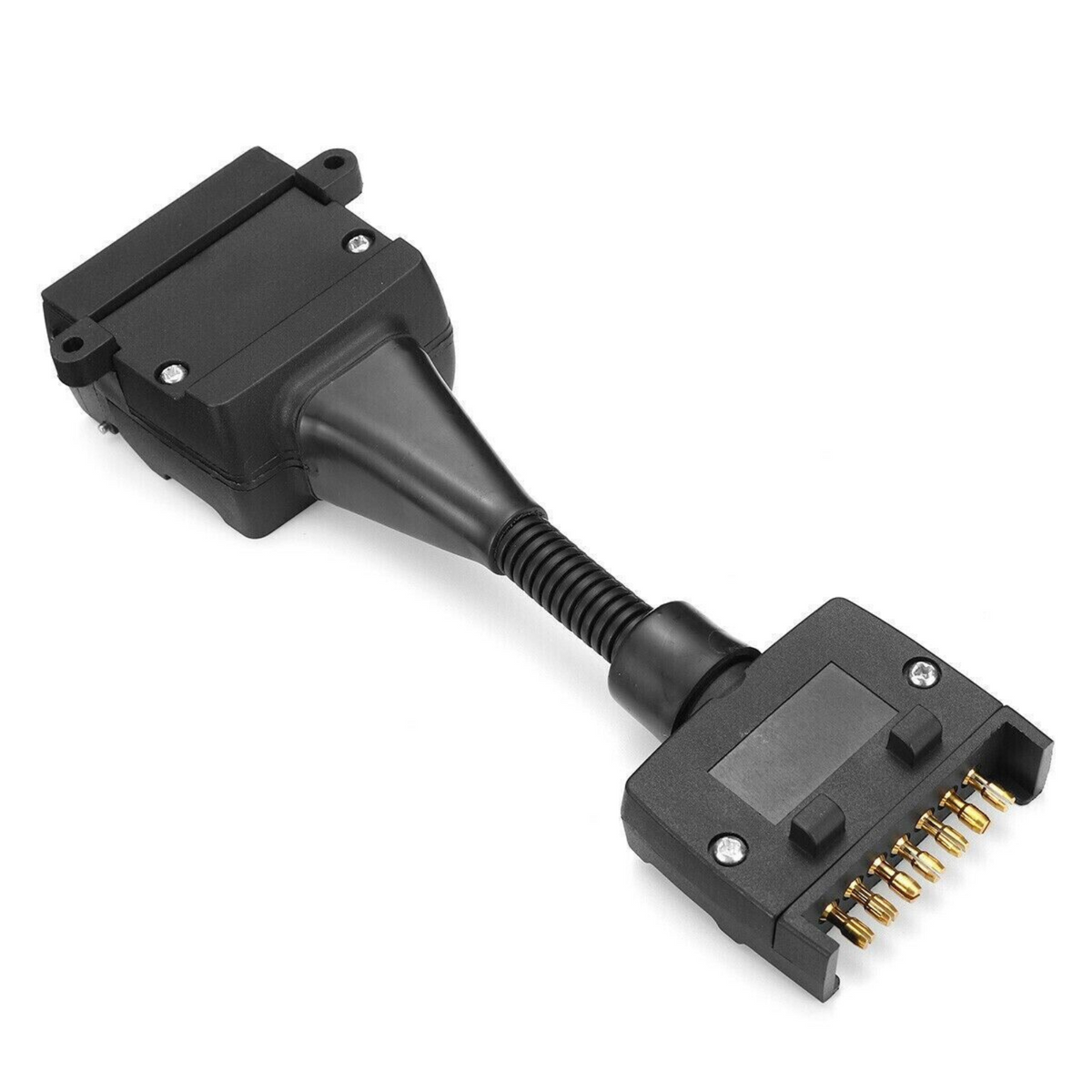 Flat Plug Adaptor Trailer 12 Pin Female Socket To 7 Pin Caravan Wiring Connector