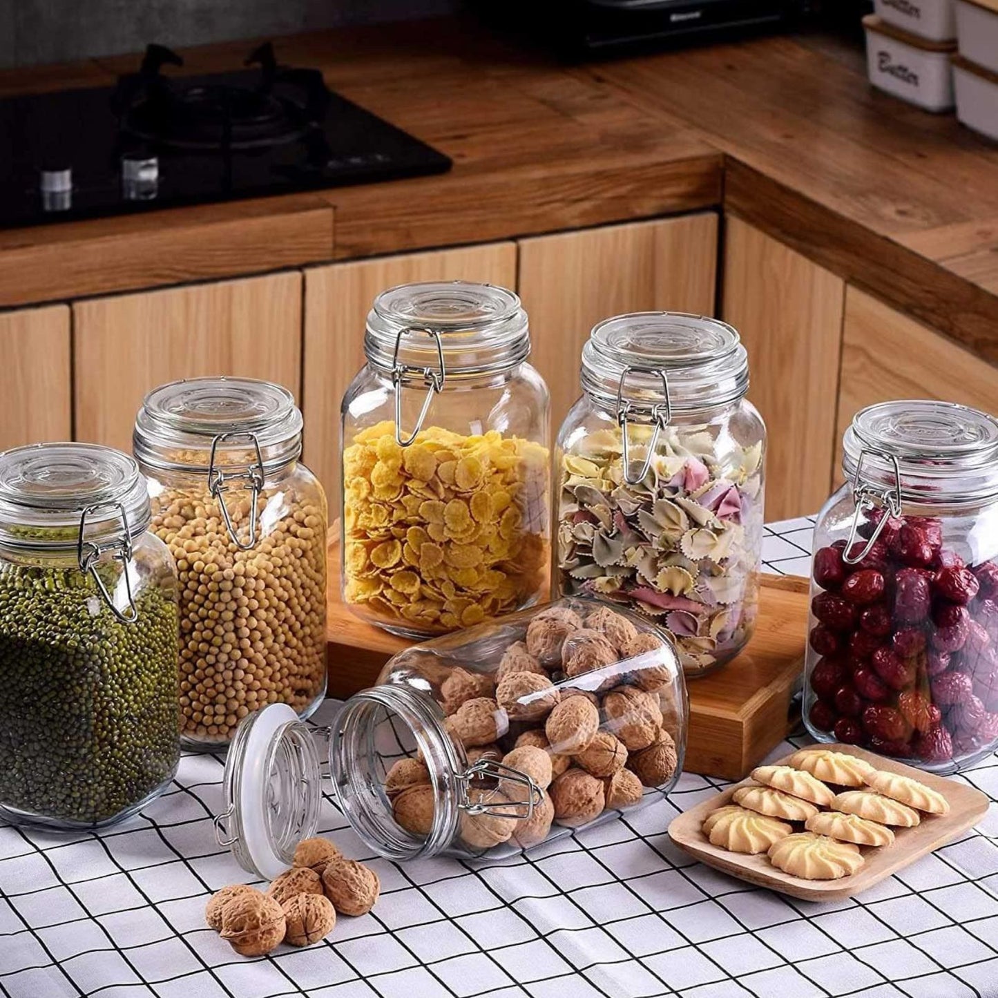 Food Preserving Jar 3L Airtight Clip Top Lid Glass Storage Jars
