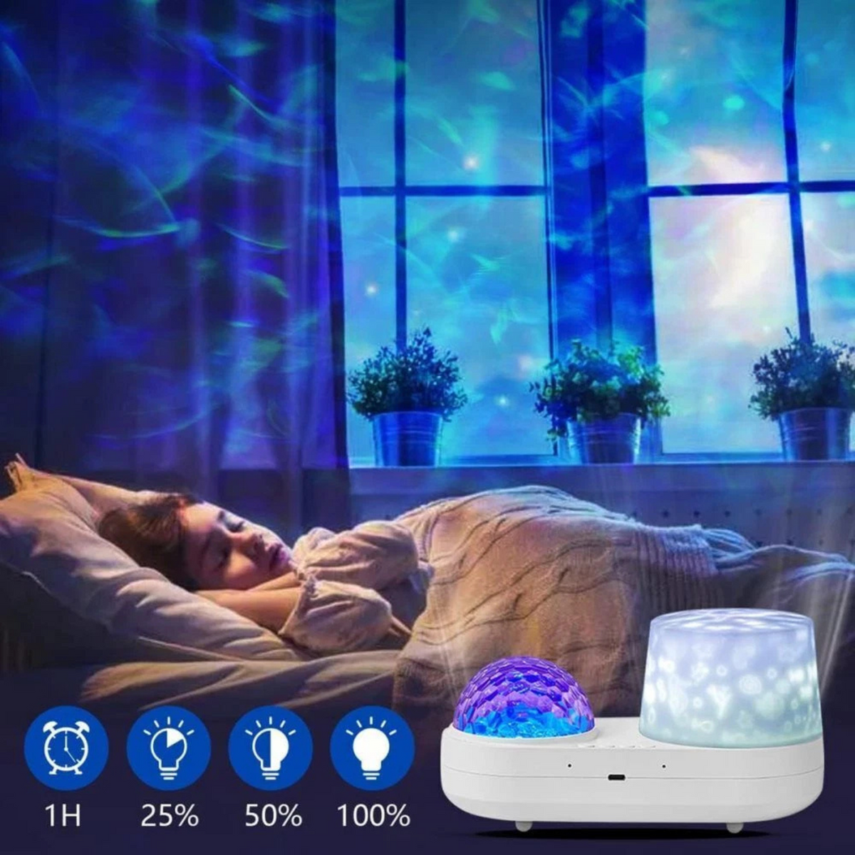 Ocean Galaxy Starry Projector with Moving Nebula Night Light Display