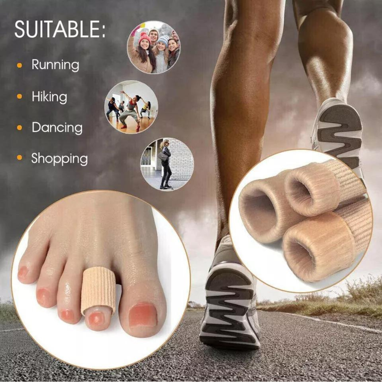 5x Pain Relief Finger Tube Silicone Toe Sleeve Gel Toe CapCover Protector