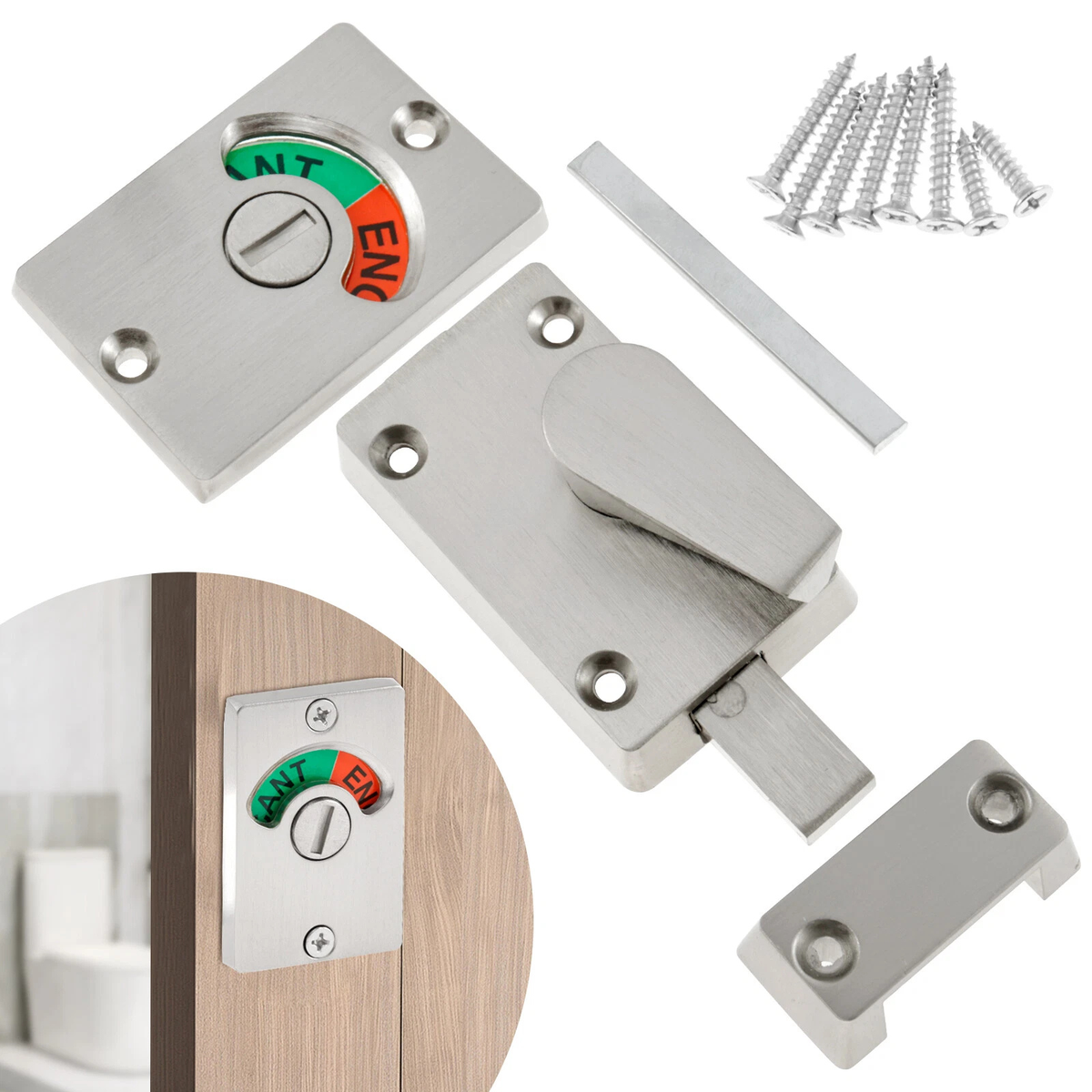 Privacy Door Lock Indicator Stainless Steel Hardware for Bathroom Bedroom Use