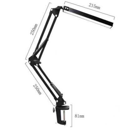 Adjustable Table Light Dimmable LED Desk Lamp With Clamp Bedside Study Reading