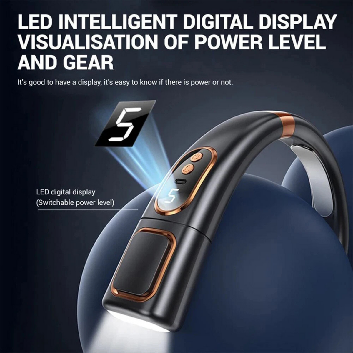 Portable 8000mAh Personal Neck Fan Black Cooler Rechargeable in USB