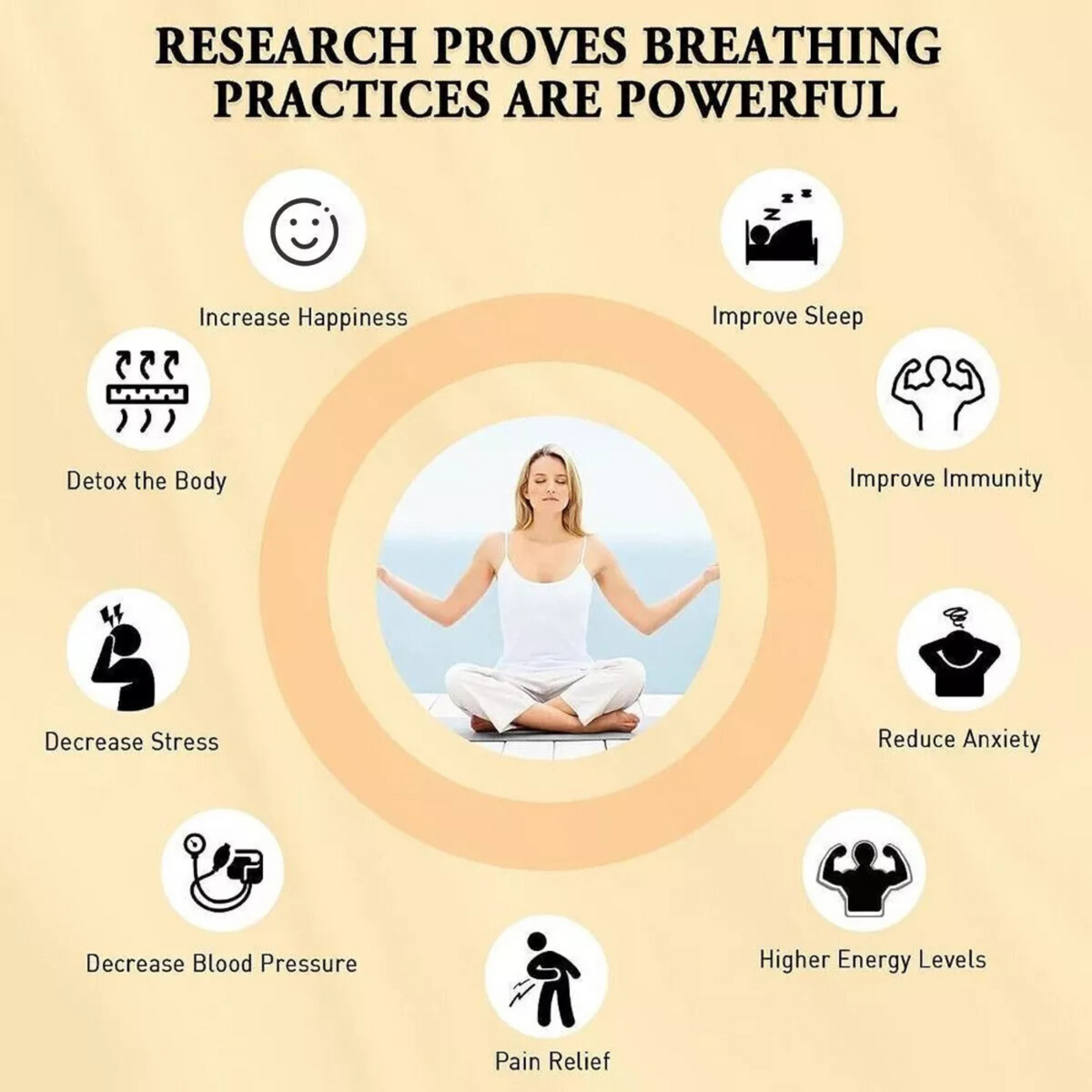 Breathing Necklace Meditation Anxiety Stress Relief Natural Calming Gold
