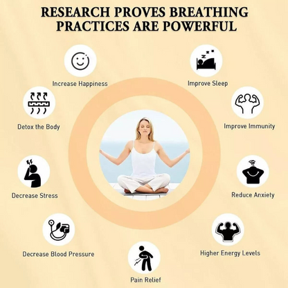 Breathing Necklace Meditation Anxiety Stress Relief Natural Calming Gold