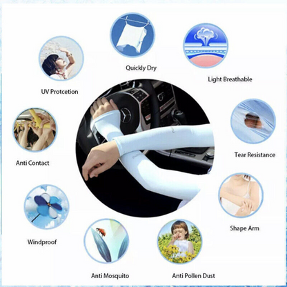UV Protection Covers Cycling Golf 3 Pairs Cooling Sport Arm Stretch SleevesWhite