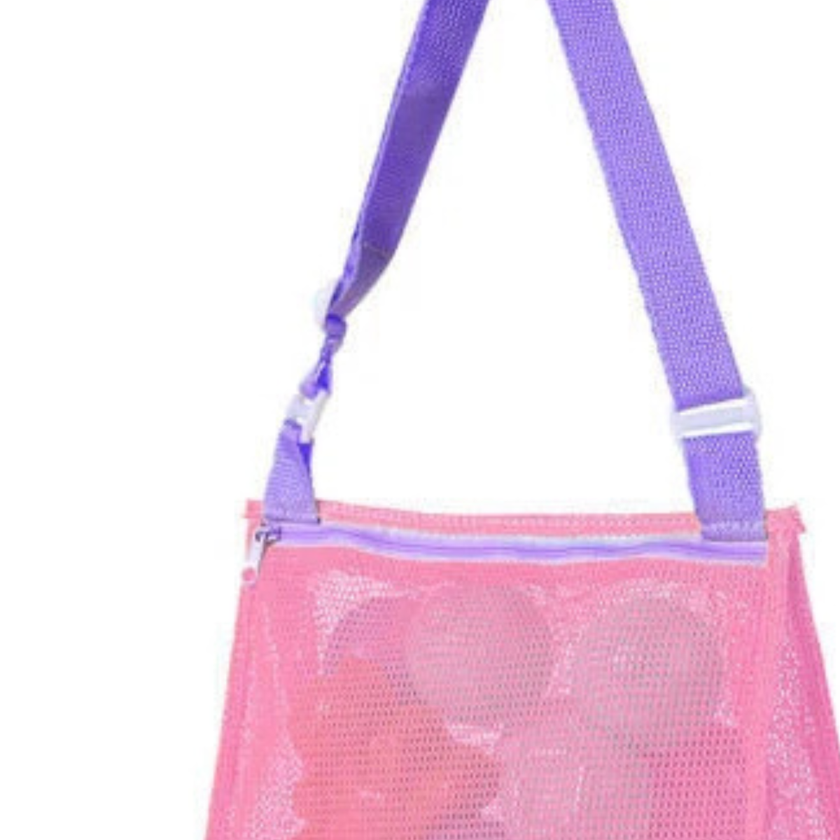 Toy Shell Storage Net Swimming Zipper Pouch Kids Beach Mesh Collect Bag Pink