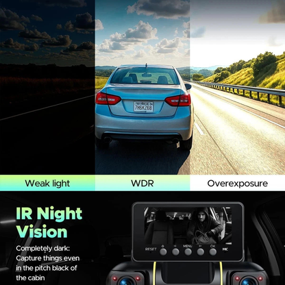 4CH Dash Cam 4 Channel 360 Degree Front Rear Inside Car Recorder