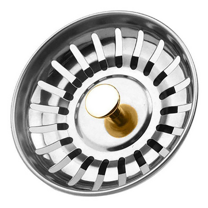 Waste Plug Filter 2x Stainless Steel Kitchen Sink Strainer Drain Stopper Stock