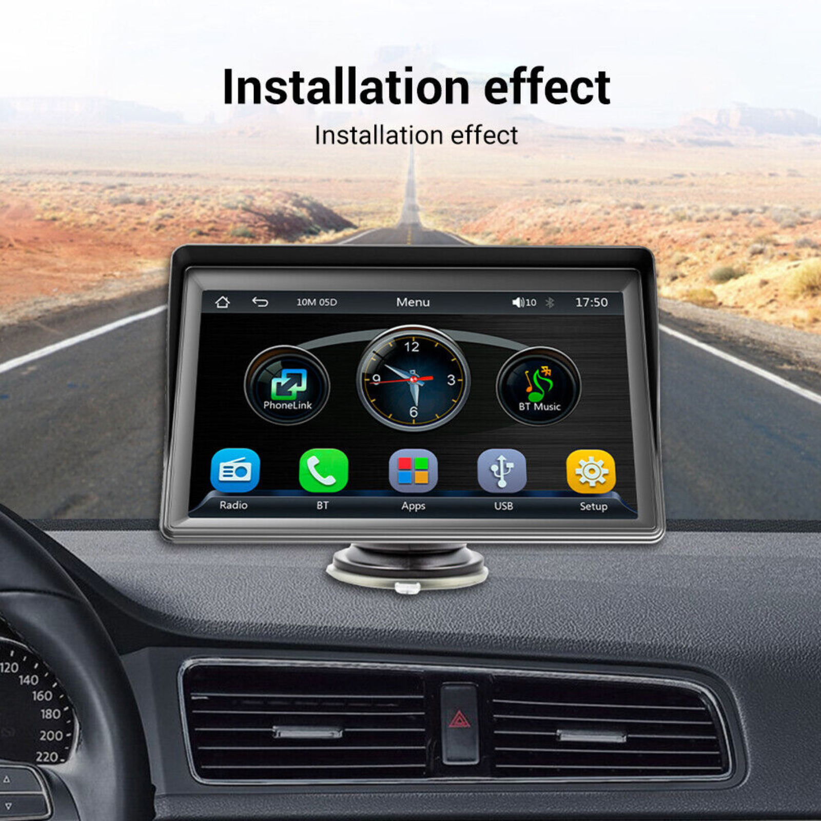 Carplay Android Apple Auto Car  7" Portable Wireless Stereo Radio Head Unit