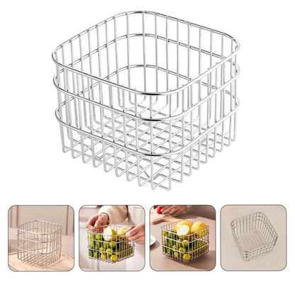 Household Stainless Steel Storage Basket Durable Organizing Solution Kitchen