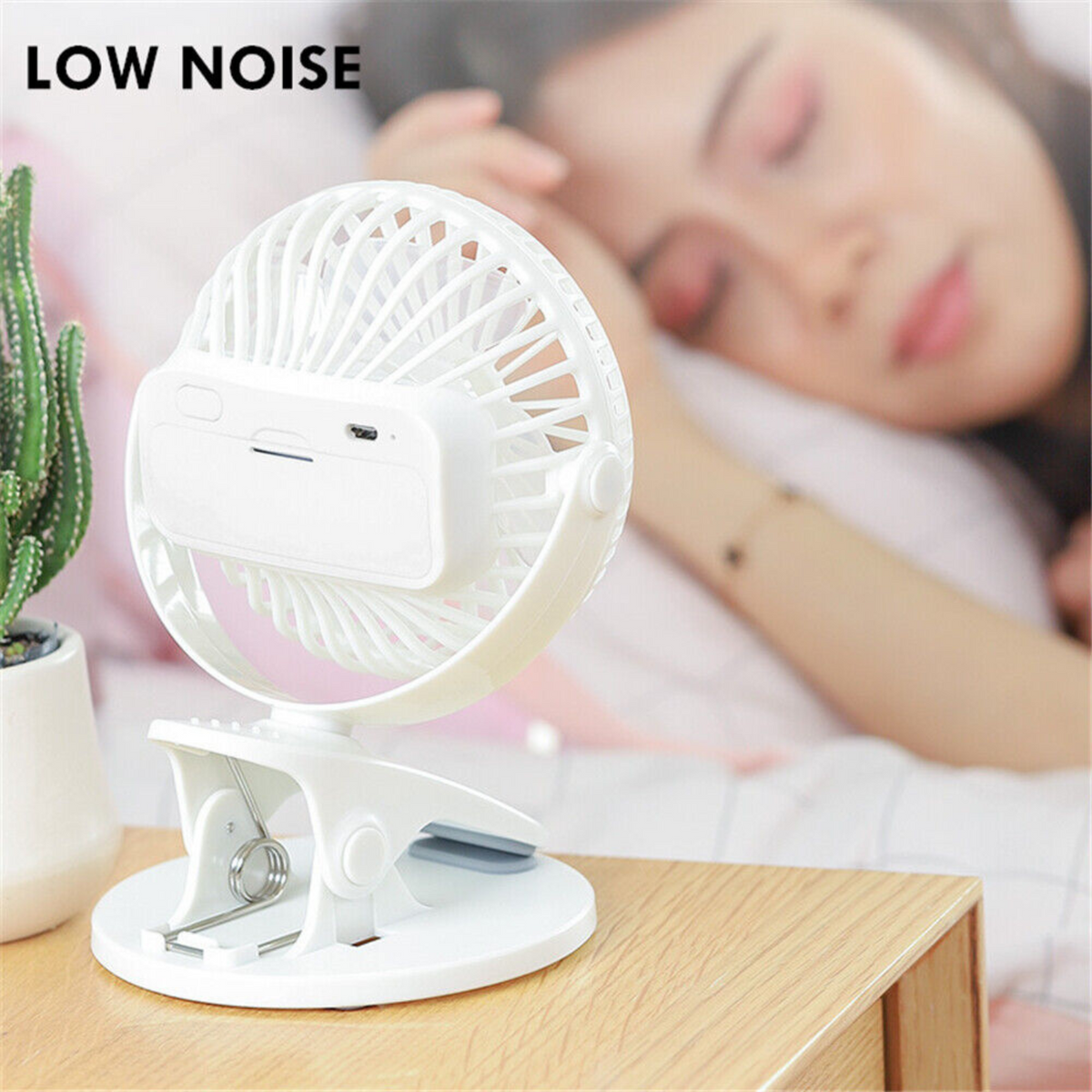 Rechargeable Clip On Desk Portable 360° Mini Fan Travel USB Pram Car Cooling Fan