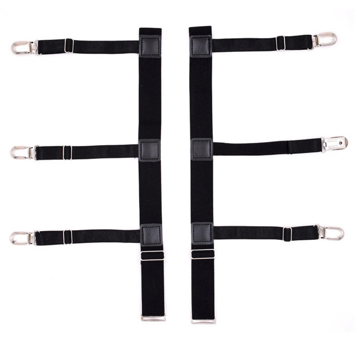 2x Non-slip Locking Men Shirt Stays Holder Garters Suspenders Military Uniform