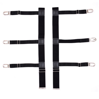 2x Non-slip Locking Men Shirt Stays Holder Garters Suspenders Military Uniform