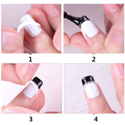 Sticker Strip Manicure Art Stencil Guides French Tip Nail Decoration