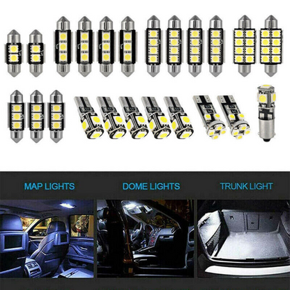 23x Interior White Light Bulb 5050 5smd Auto Dome Car 12v Led Festoon Globe DF
