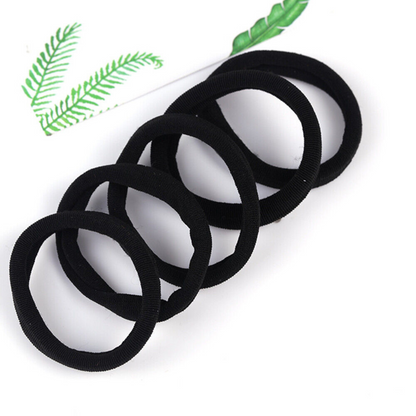 Elastic Hairband Ponytail Holder Black 50x Women Girls Hair Band Ties Rope Ring