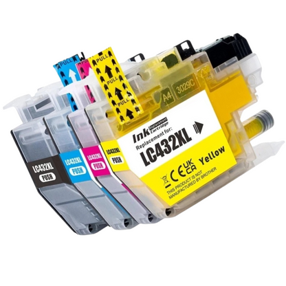 High Yield Printer Ink Cartridges 4 Pack Compatible Brother LC-432XL