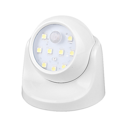 White Motion Sensor Security LED Light 360° Battery Operated Indoor Outdoor