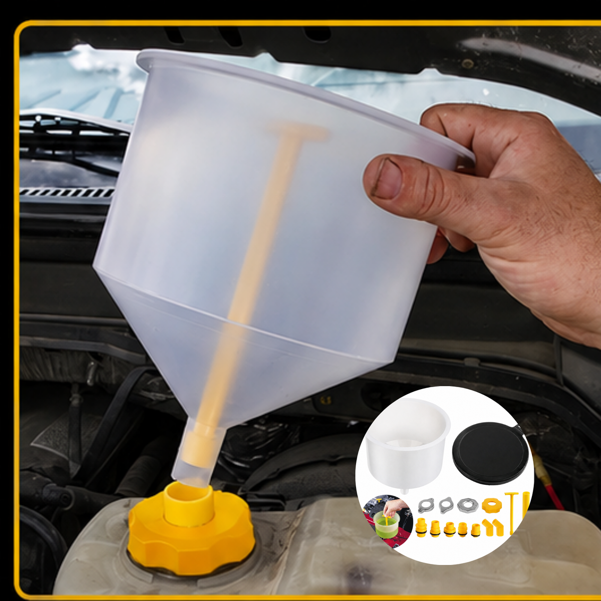Auto Car Automotive Radiator Filler Refill 15PC Coolant Funnel Fill Kit