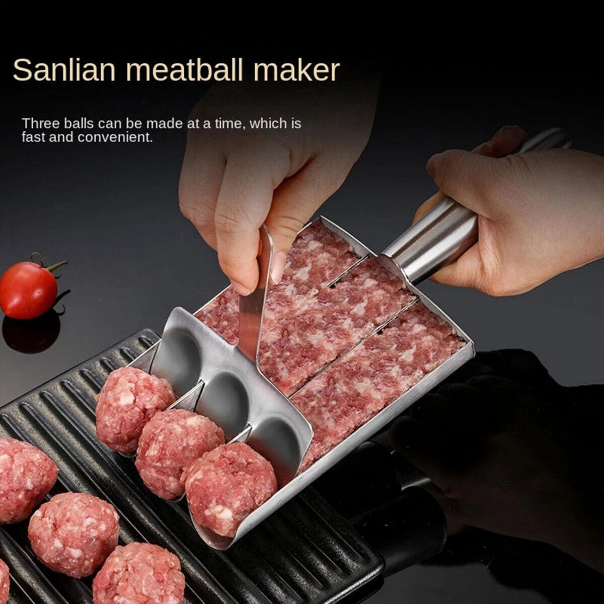 Fish Ball Mold Shrimp Slider Meat 3PCS Stainless Steel Meatball Maker