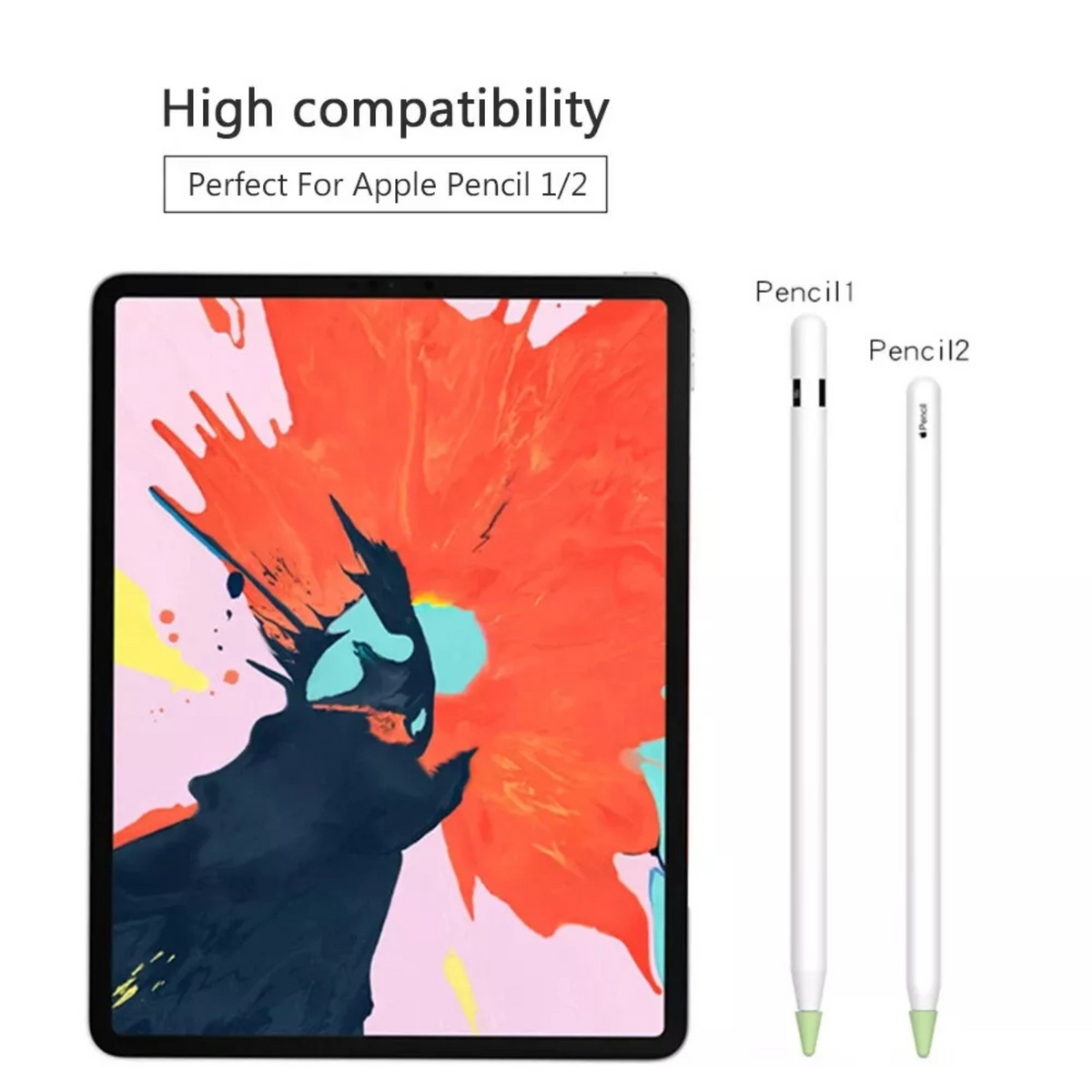 Apple iPad Pencil 1st 2nd Gen Soft Silicone Nib Case Pen Tip Multicoloured 8x