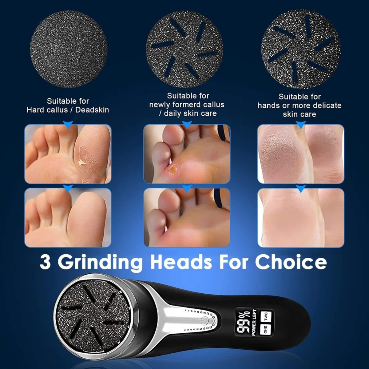 Rechargeable Electric Foot File Callus Remover Smooth Skin Care