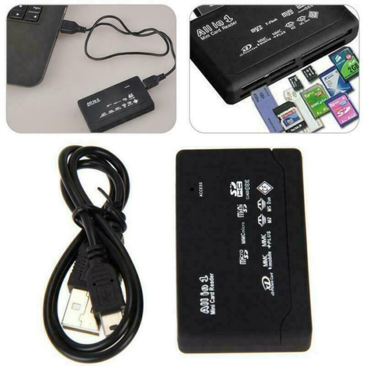 Multi Memory Card Reader All in One CF SD SDHC MS TF M2 XD MMC USB 2.0
