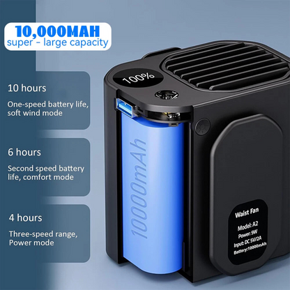Fan Personal Hot Waist Clip Outdoor for 10000mAh Device Cooling Days