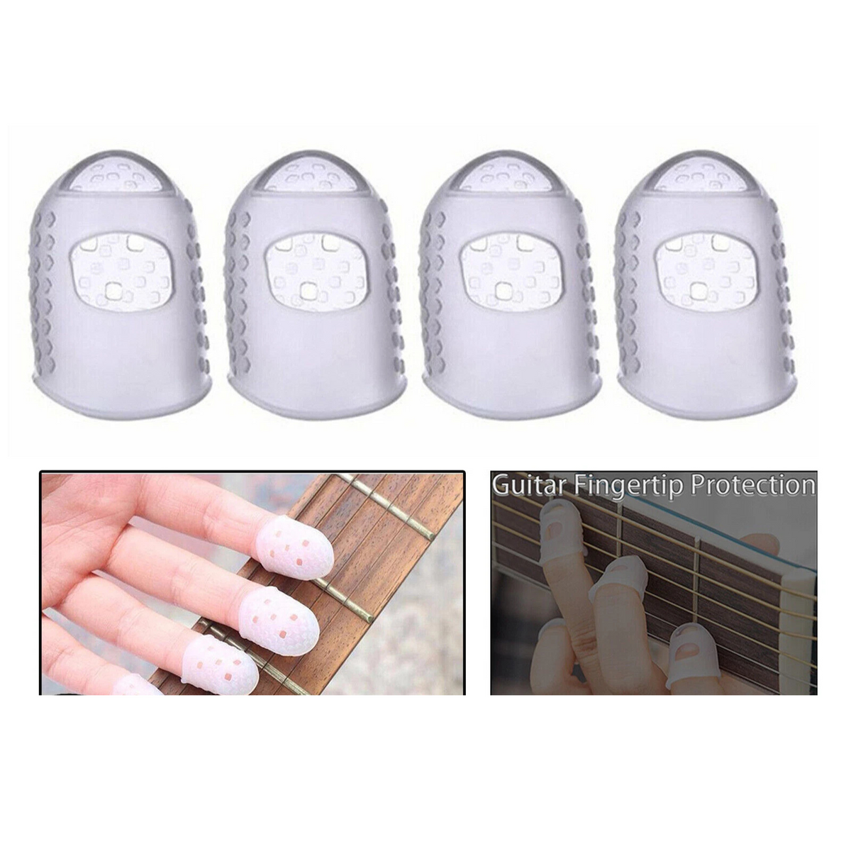 Silicone Finger Guards Guitar Piano Ukulele Fingertip Protectors